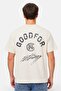 Men Crew Neck Short Sleeve Brand Logo T-Shirt, Off White - 4
