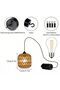 Two Battery-Powered Bohemian Pendant Light Sets Remote Control Wireless Rattan Pendant Lights Garden Camping Balcony LED Lights with Hooks - 4