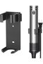 Straightening iron accessory - Compatible support, metal wall mount for curler, straightener, aluminium (black)