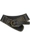 Women's wide belt with retro design, thick waist, casual belt, studded belt (black) - 5