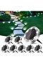 8-Pack Outdoor Flat Solar Ground Disc Lights - Cool White Landscape Lighting for Paths, Gardens & Driveways