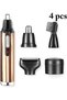 Waterproof electric shaver set for beard, nose hair, and face - portable and painless, plastic body (gold). - 3