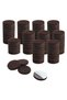100-piece pack of round, 1 1/4-inch, non-slip, noise-reducing chair leg pads, brown