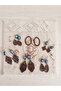 6 Pairs of Plastic Bohemian Earrings Set Coffee