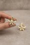 Elegant Yellow Color Flower Design Pearl Detailed Bijoux Earrings - 4