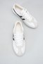 White Black Striped Women's Sports Shoes Retro Sneaker with Stitched Sole - 3