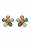 Colorful Floral Design Bijoux Stud Earrings - Stylish and Vibrant Look