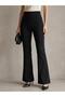 Women's Black High Waist Spanish Flare Scuba Crepe Gathering Stretchy Pants (Promotional Price)
