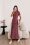 Shimmering Pocketed Pleated Short Sleeve Maxi Dress - 3