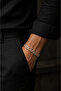 Men's Stainless Steel Bracelet with Copper Color Detail, Chain Model, Modern Stylish Durable Design - 2