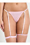 Pink Lace Slip, Brief and Stocking Suspender Set - 6