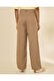 Women Beige Wide Leg Pants - 3