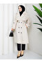 Women's Oversize Buttoned Hijab Trench Coat Rc3111 - 6
