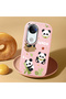 Vivo V50 Compatible Case Camera Protector Pink Silicone Couple Phone Case Panda Patterned - 2