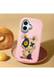 iPhone 16 Compatible Case with Camera Protection Pink Silicone Couple Phone Case with Character Pattern - 2