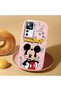 Mi 12t Compatible Case Camera Protector Pink Silicone Couple Phone Case Character Patterned - 2