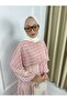 26197 Patterned Belt Detailed Layered Hijab Dress – Elegant and Modern Design - 2