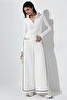 Contrast Piping Detailed Modal Touch Wide Leg Trousers - 2
