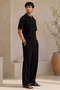 Men's Polo Neck T-Shirt and Sweatpants Set Ottoman Fabric Patched Polo Neck T-Shirt and Baggy Fit Pants 2-Piece Summer Set Men's Polo Neck T-Shirt Sweatpants Set 2-Piece Set - 7