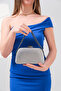 Platinum Honeycomb Snake Chain Strap Shoulder Evening Dress Wedding Evening Bag - 3