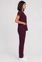 Women's V-Neck Bat Sleeve Light Plum, Plum, Fuchsia, Purple, Powder Pink Linda Scrubs Set - 3