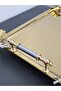 Figured, Metal Handle, Stainless Steel Rectangular Tray Luxury Presentation Tray North Gold-Silver