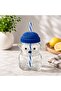 Goggy Bear Premium Glass Barista Cold Drink Cup with Straw a Teddy Bear Print Cup 550 ml - 2