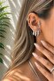 3-Piece U Earrings with Tiny Stones