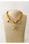 Yellow Patterned Starfish Figured Fabric Necklace
