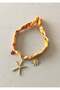 Yellow Patterned Starfish Figured Fabric Necklace - 2