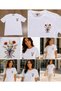 Women's Demet Floral Embroidered Lycra Combed Cotton Short Sleeve T-Shirt - 3