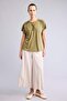 Lace-Up Collar Short Sleeve T-Shirt C1874Ax26Sp - 2