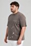 Men Crew Neck Embroidered Logo Short Sleeve T-Shirt, Taupe - 3