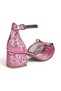Girl's Glittery Stoned Bow Detailed Ankle Strap Princess Evening Dress Heeled Shoes - 6