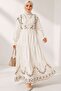 Embroidered Dress with Elastic Detail at the Ankle - 2