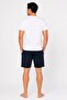 Premium Men's Logoed 100% Cotton Comfortable Fit Short Sleeve Pocket Shorts Pajama Set - 3