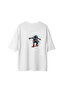 Astronaut Skateboard Space Athlete Printed Women's Oversize T-Shirt - 2