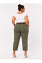 Plus Size Parachute Fabric Elasticized High Waist Zipper Detail Narrow Leg Women's Trousers - 4