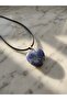 Lapis Lazuli Natural Stone Heart Cut Leather Cord Necklace