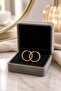 Yellow Color Ring Unisex Steel Earrings - 2