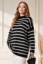 Striped Knitwear Tunic R6038 Black - 2