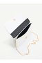 Women's Hand and Shoulder Bag with Side Magnet Detail and Chain Strap – Stylish Portfolio Clutch - 3
