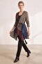 Colorful Stripe Leather over Tulle Lightweight Unlined Belted Loose Women's Genuine Leather Shirt - 2