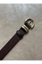 Liaison Oval Gold Buckle Model Buckle Jacket Belt Dress Belt Trouser Belt - 4