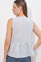 Women's Button Detailed Striped Blouse 40037 - Blue - 5