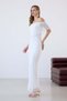 Ecru Madonna Collar Lace Long Dress - 4