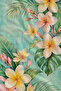 Pastel Plumeria Mint Leaf Tropical Patterned 70X150 Beach Towel - Cotton Bath Towel - 3