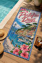 Vintage Mediterranean Paradise Days Poster Patterned 70X150 Beach Towel - Digital Printed Bath Towel - 5