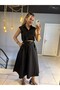 Women's Black Color Sleeveless Crop Shirt - 5