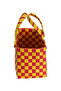 Handmade Knitted Basket Bag - Casual and Beach Bag - Small Size - Yellow Red - 5
